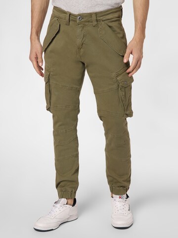 ALPHA INDUSTRIES Tapered Cargo nadrágok 'Combat' - zöld: elől