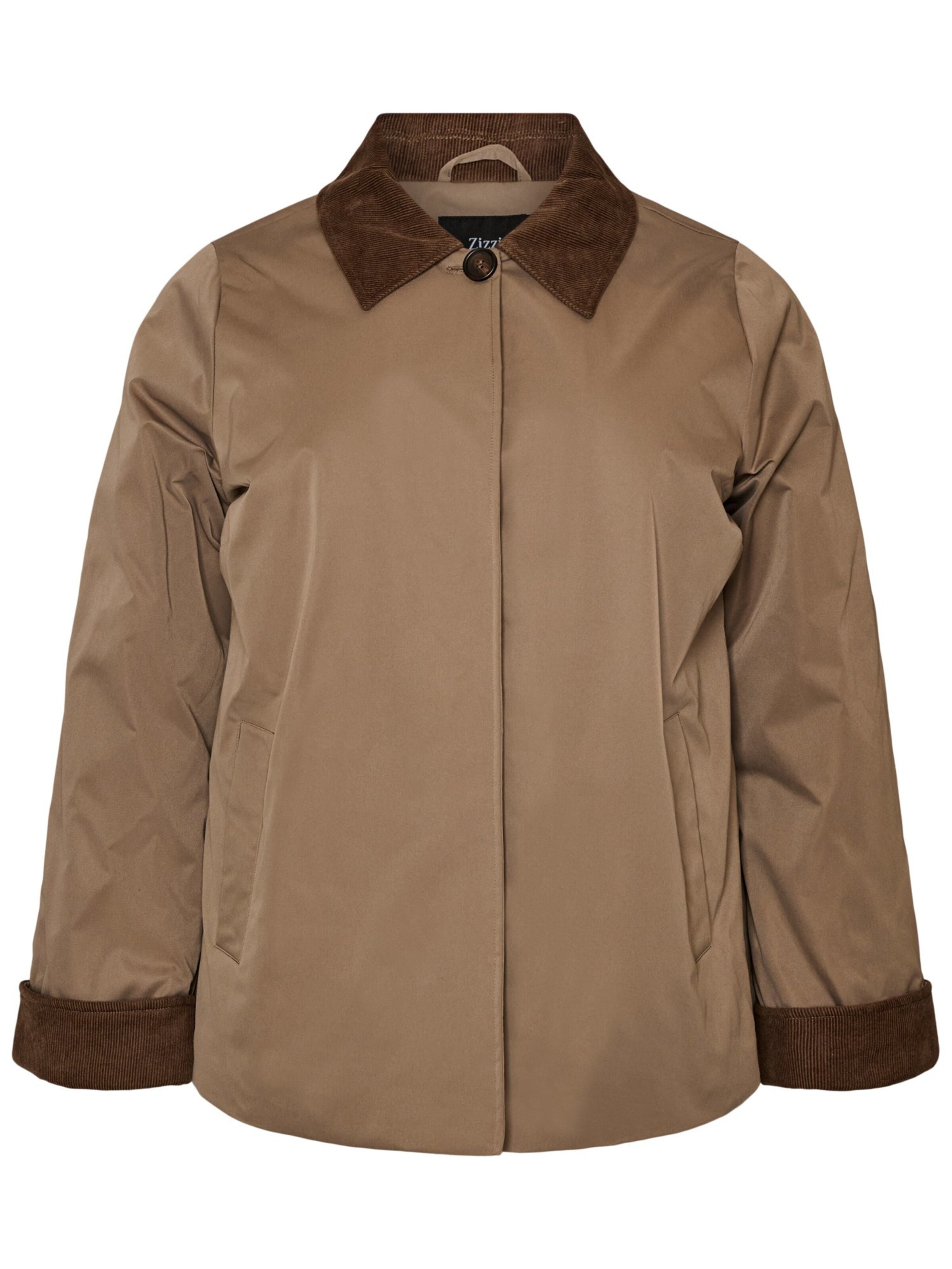 Veste mi-saison 'MPALMA' Zizzi en marron : devant