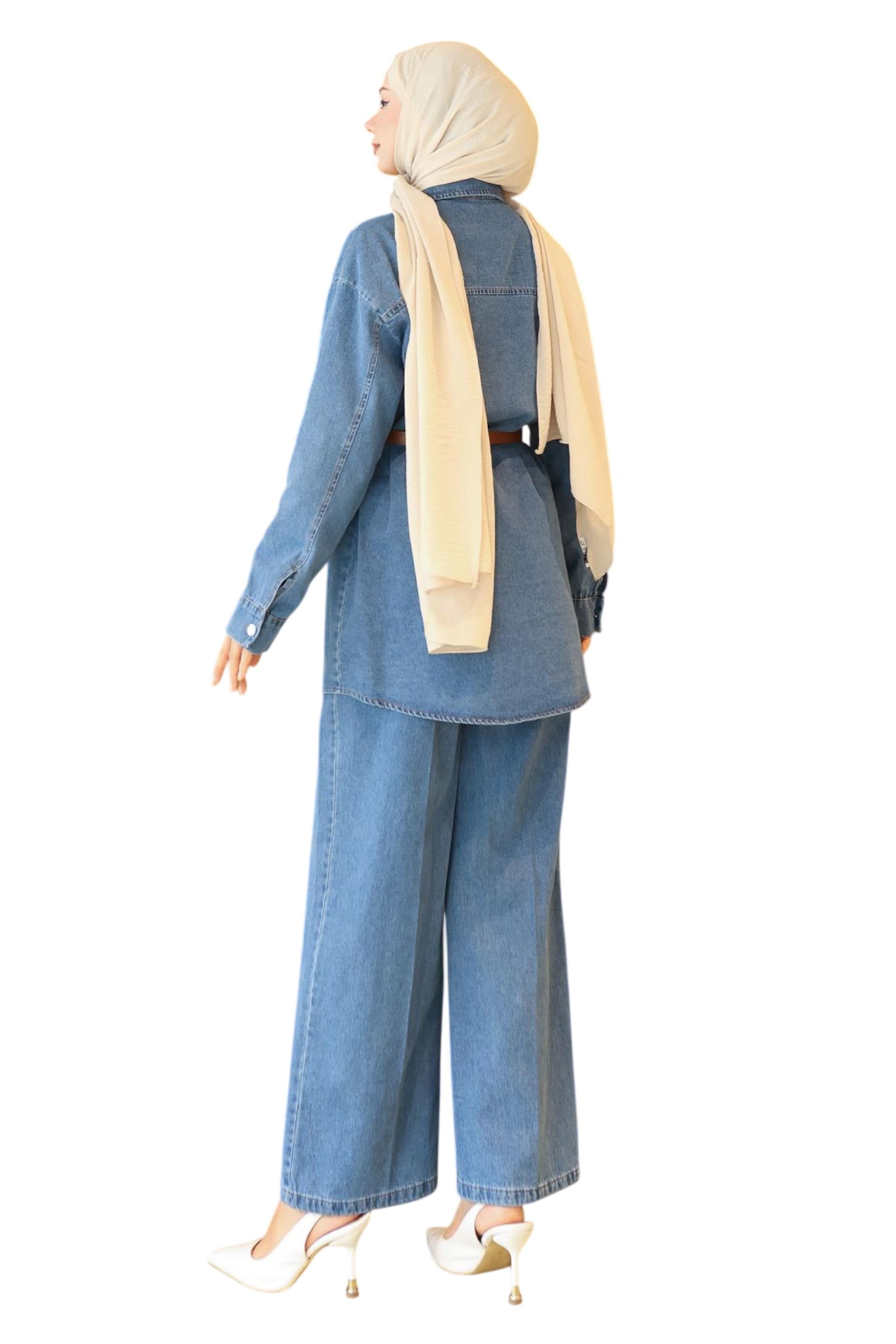 Chemisier MODAMIHRAM en bleu