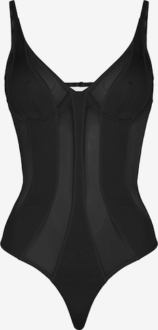 OW Collection Bodysuit 'SWIRL' in Black: front