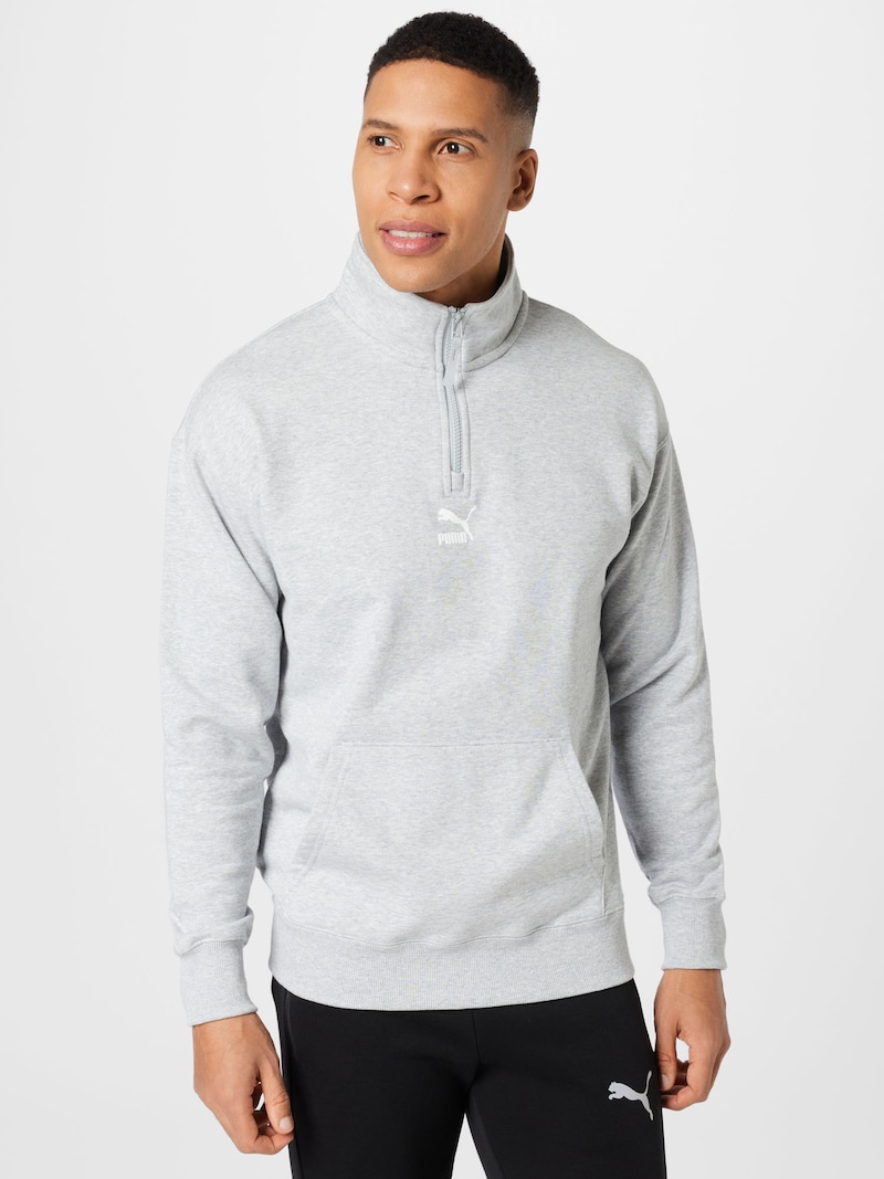 Men Sportswear PUMA Sweaters & zip-up hoodies Light Grey