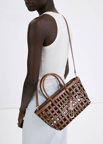MANGO Handbag 'Cesta' in Brown