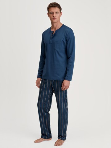 CALIDA Pyjama lang 'Relax Imprint' in Blauw