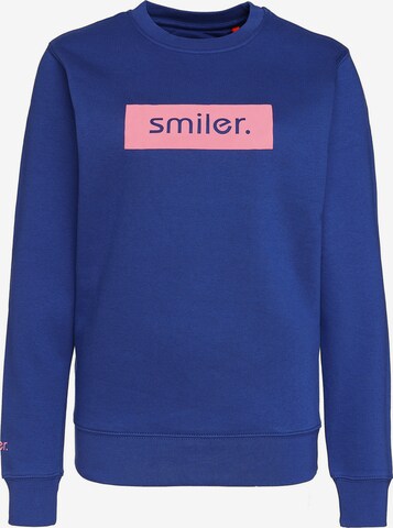 Sweat-shirt smiler. en bleu : devant