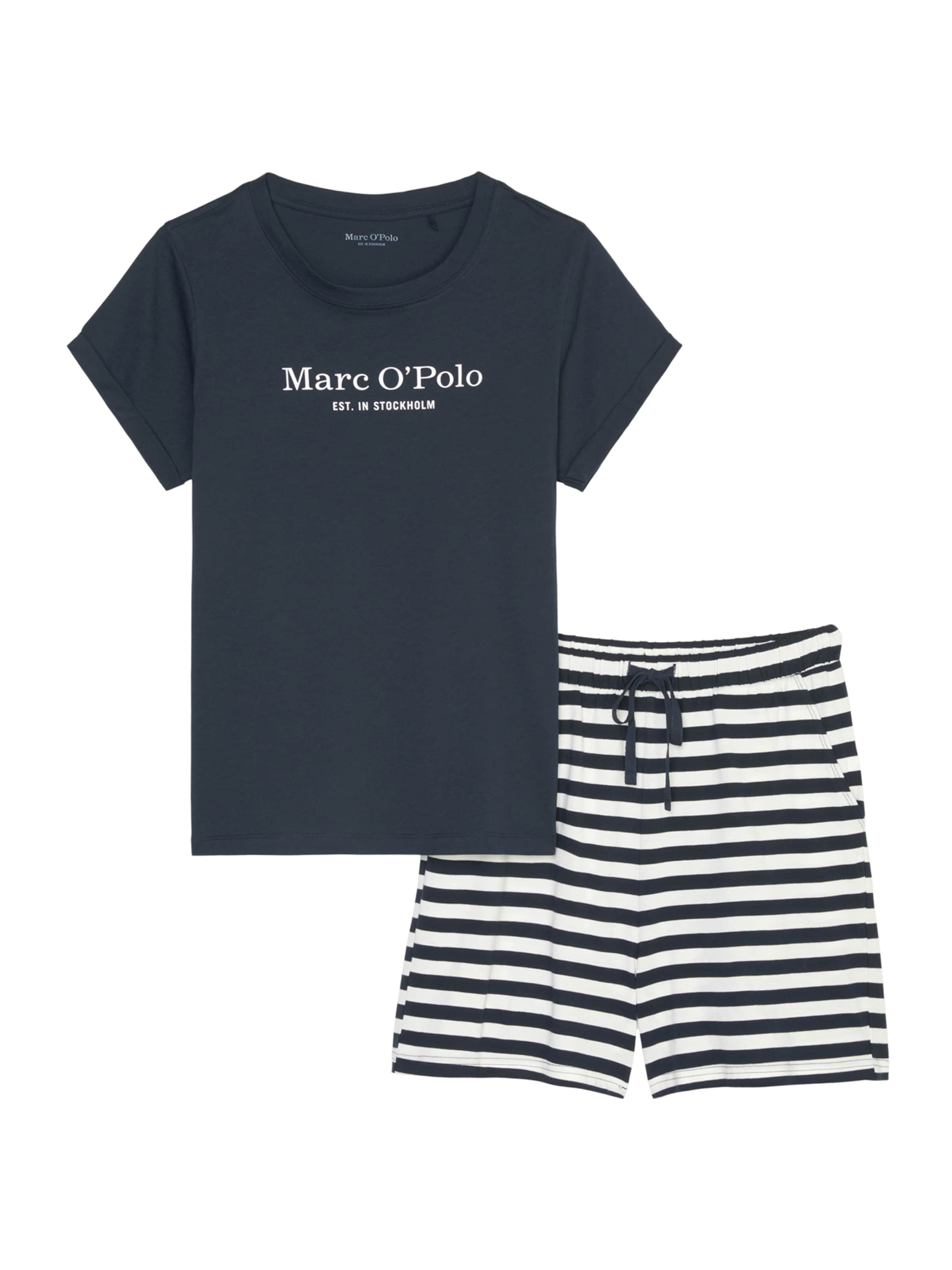 Marc O'Polo - Pijama de pantalón corto ' Mix & Match Cotton ' en azul: frente