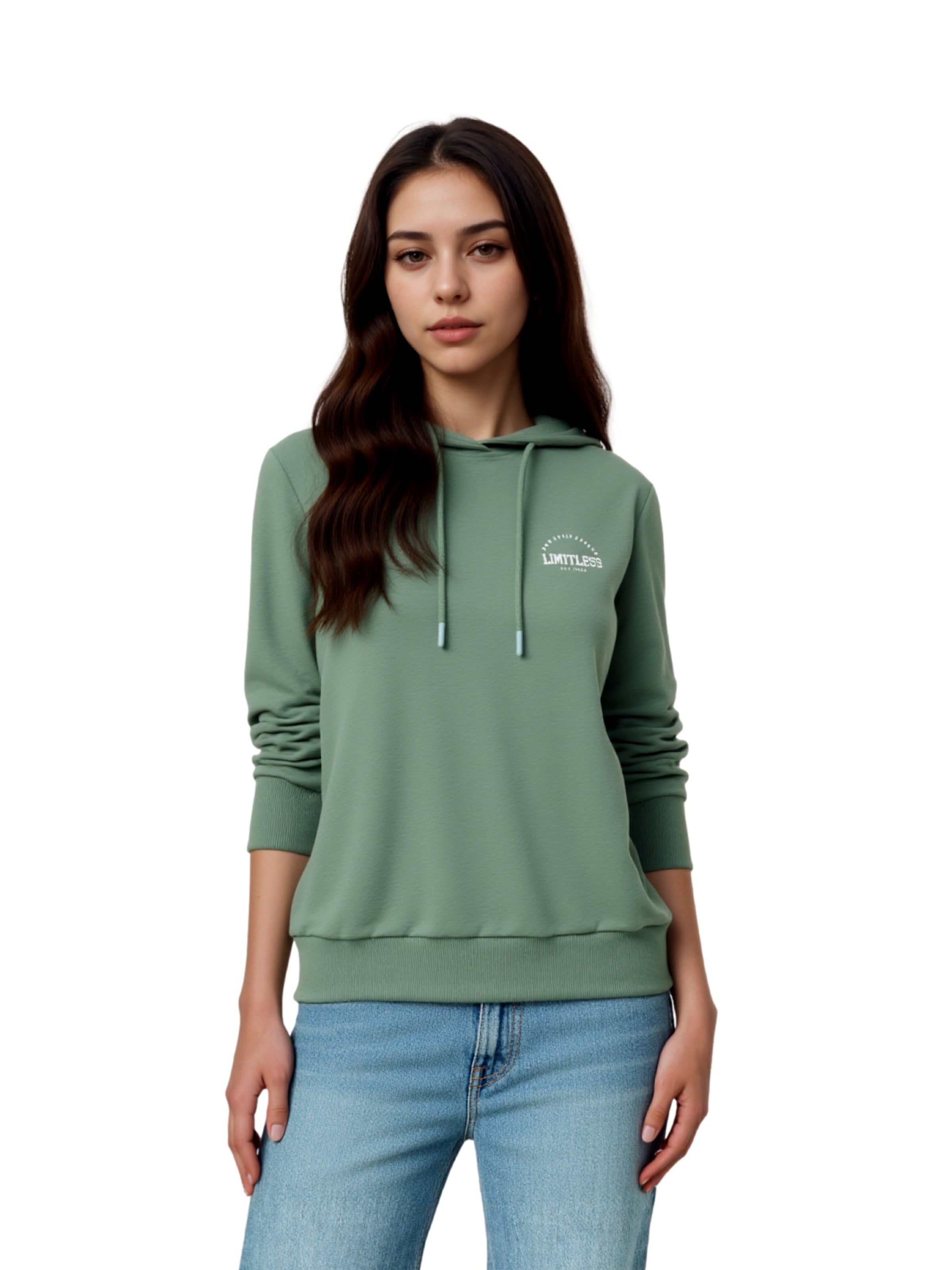 Felpa 'Cava Life' di ONLY PLAY in verde: frontale