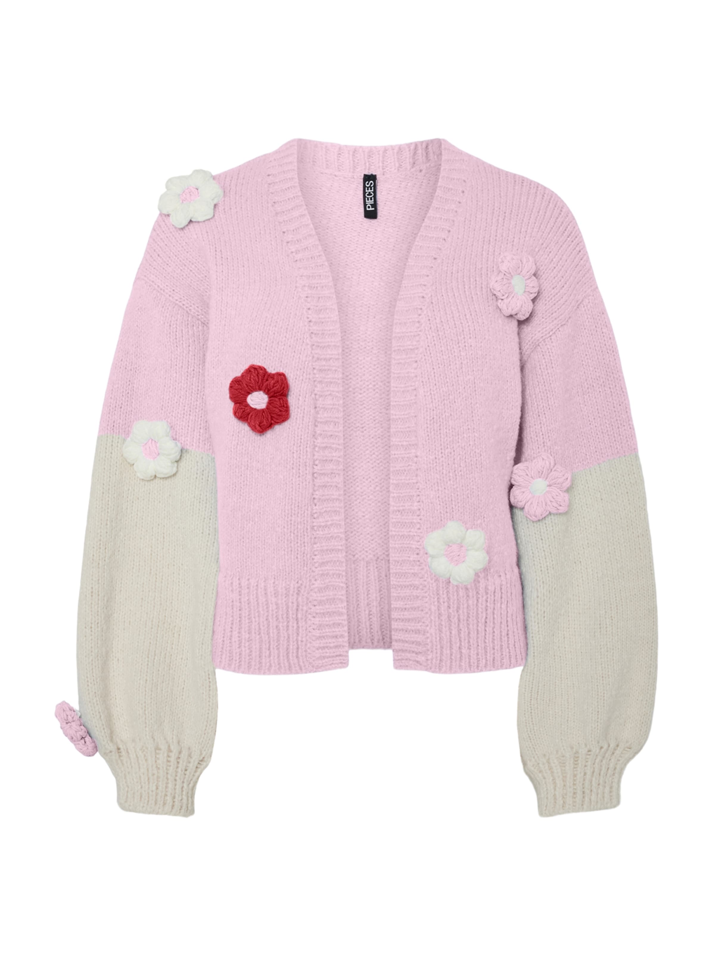 PIECES Knit Cardigan 'PCJENNER' in Pink: front