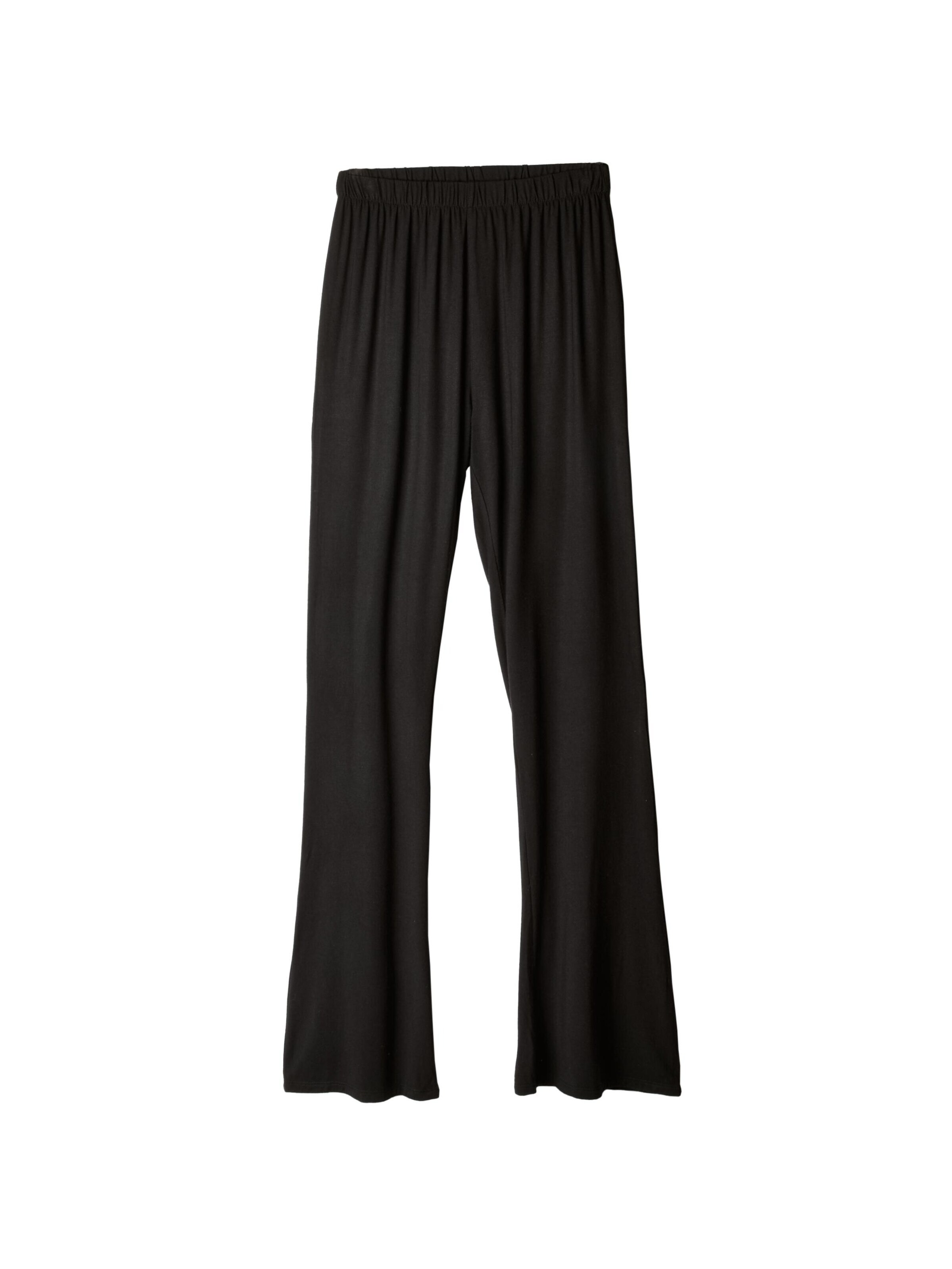 ESOTIQ Flared Pants 'Sweathose Wide Leg Gummibund Modal Mix atmungsaktiv weich Comodo' in Black: front