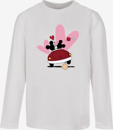 ABSOLUTE CULT Shirt 'Mickey Mouse - Car' in White: front