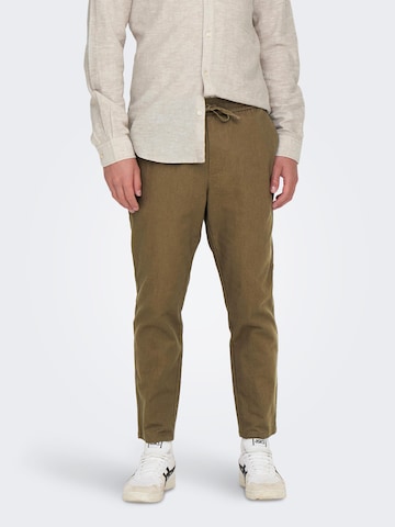 Only & Sons Regular Broek 'Linus' in Groen: voorkant