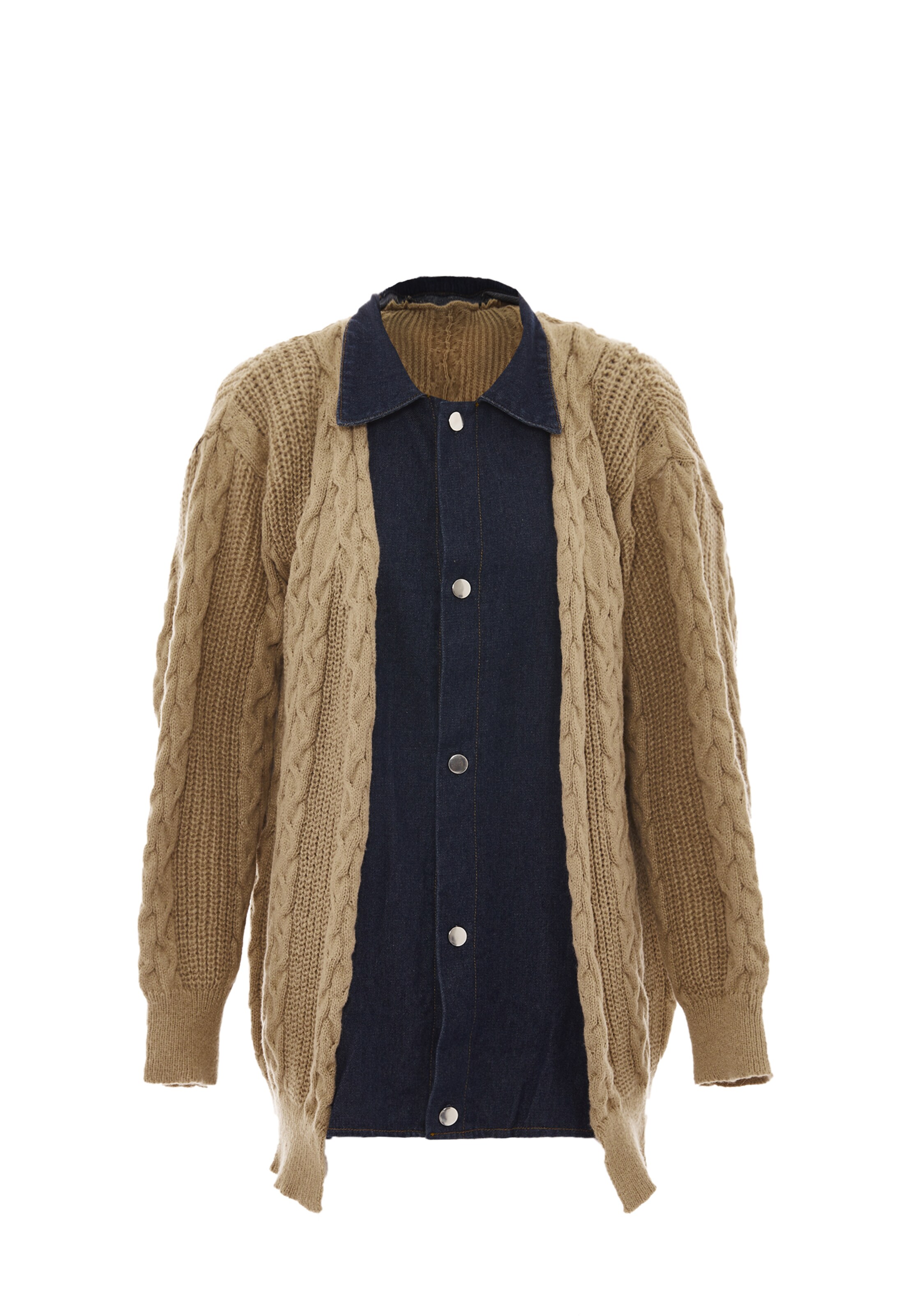 SANIKA - Casaco de malha em bege: frente