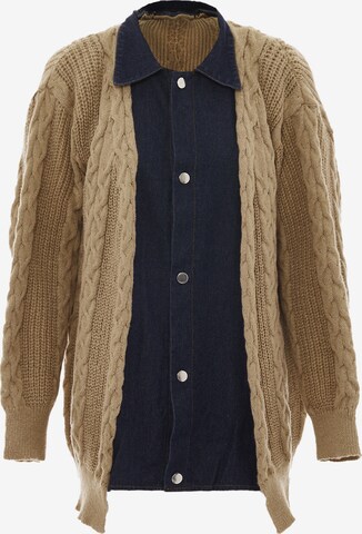 SANIKA Knit Cardigan in Beige: front