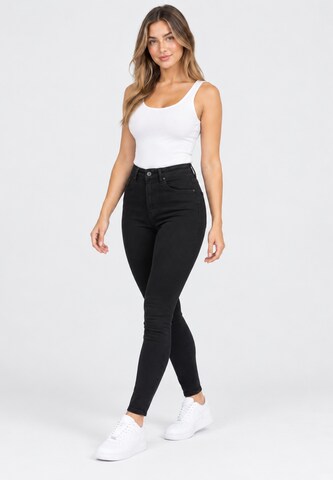 Elara Skinny Jeans in Schwarz: Vorderseite