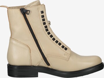 Venturini Milano Lace-Up Ankle Boots in Beige