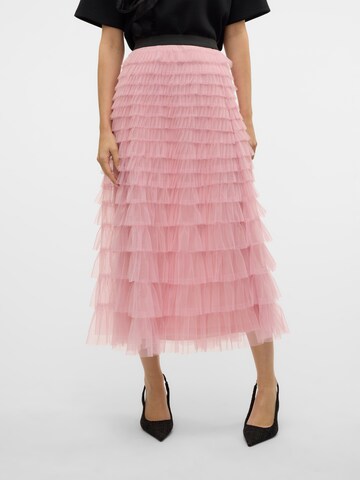 Gonna 'VMNAJA' di VERO MODA in rosa: frontale