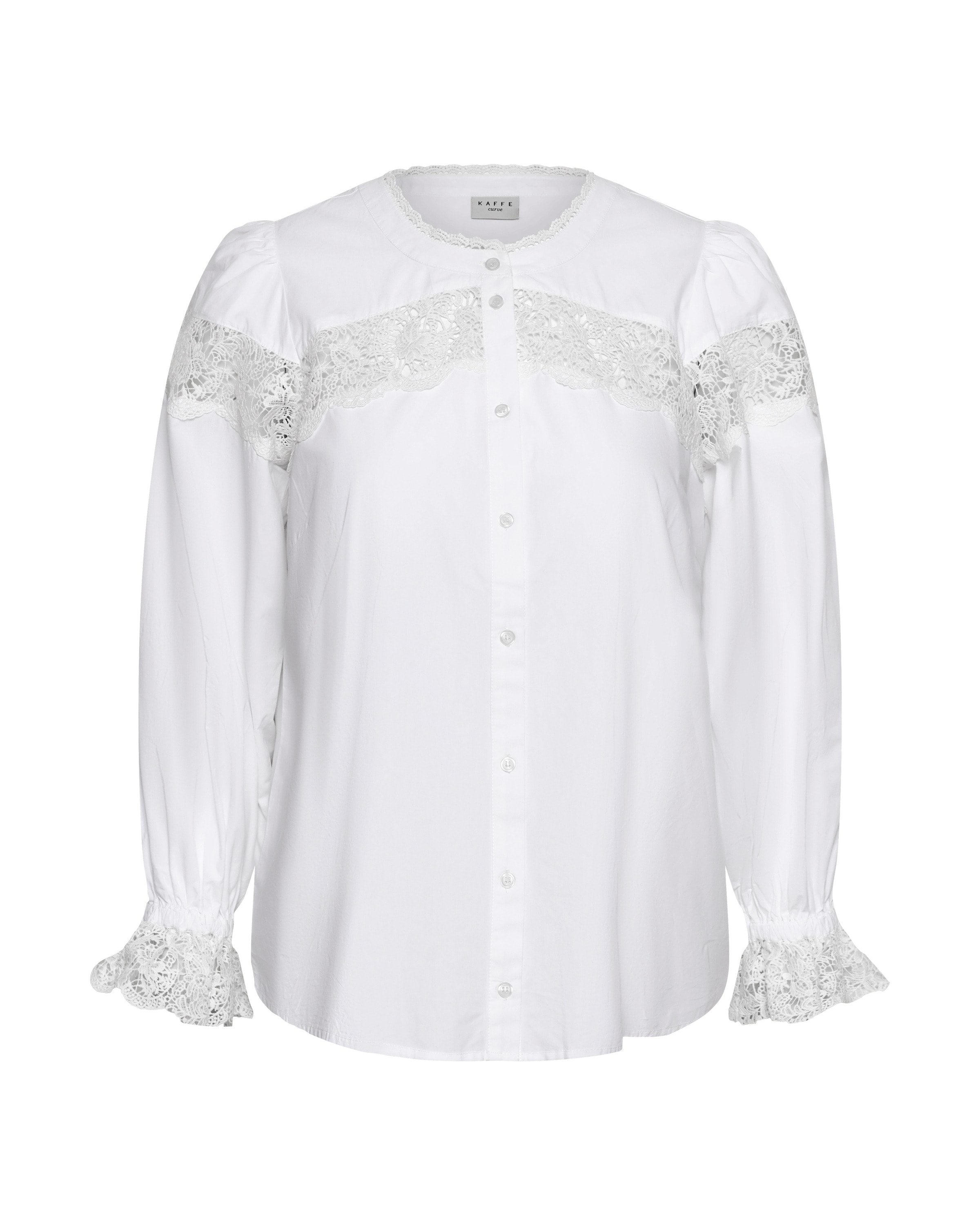 T-shirt KAFFE CURVE en blanc : devant