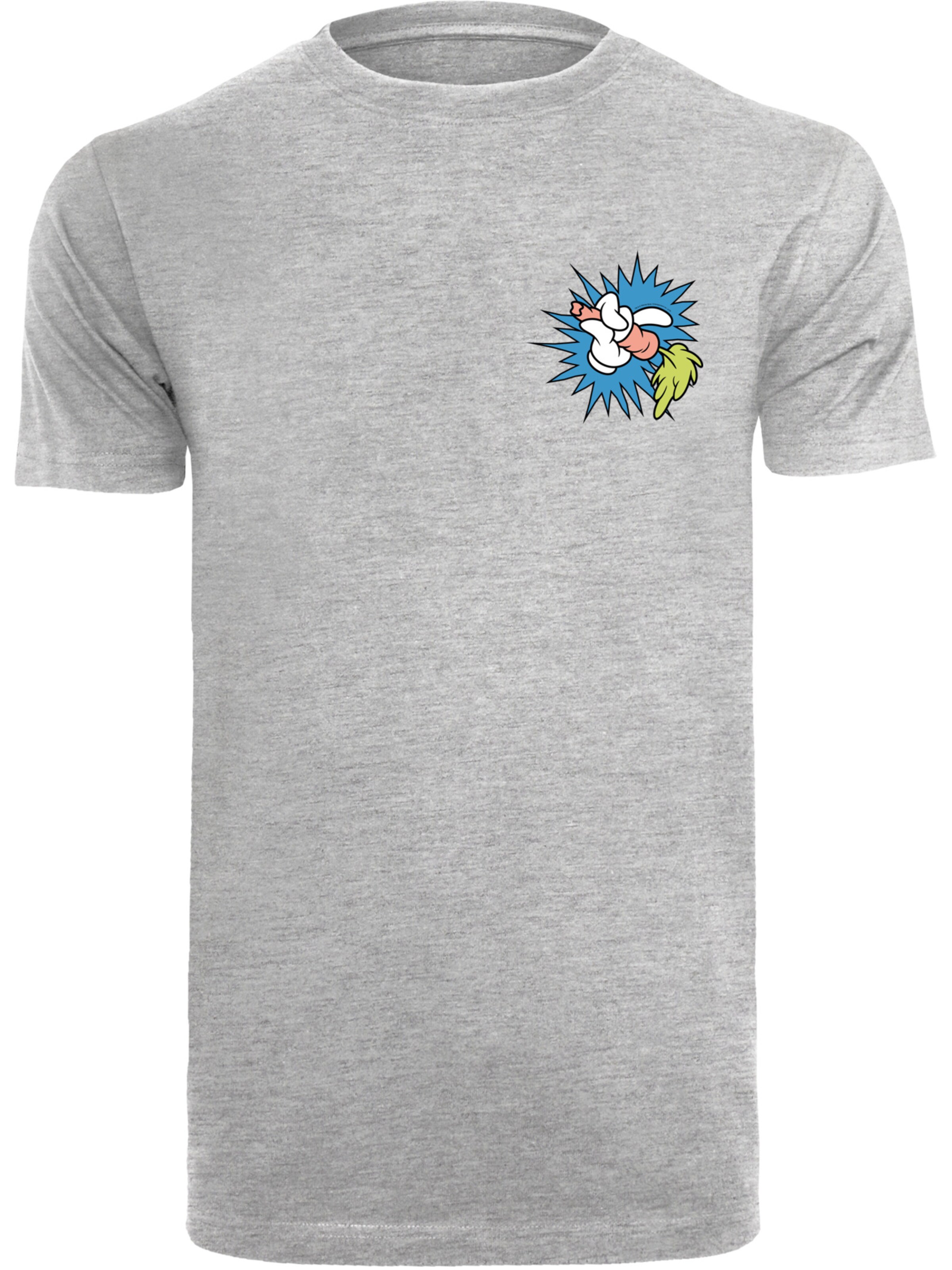 F4NT4STIC Shirt 'Looney Tunes Bugs Bunny Carrot Breast' in Grijs: voorkant