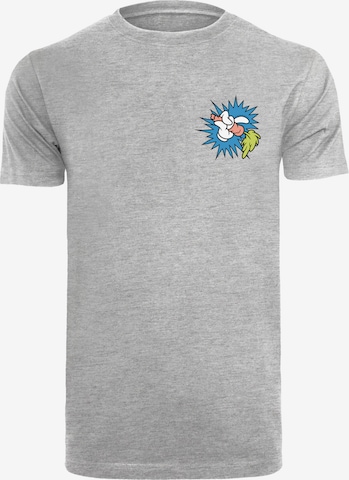 F4NT4STIC Shirt 'Looney Tunes Bugs Bunny Carrot Breast' in Grijs: voorkant