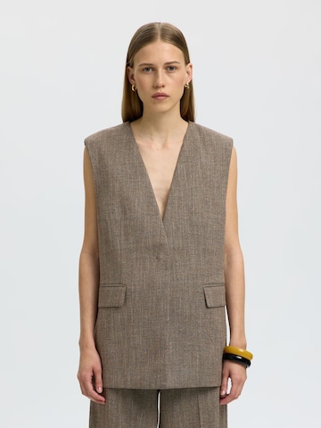 SELECTED - Chaleco para traje en marrón: frente