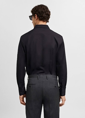MANGO MAN Regular fit Button Up Shirt 'EMERITOL' in Black