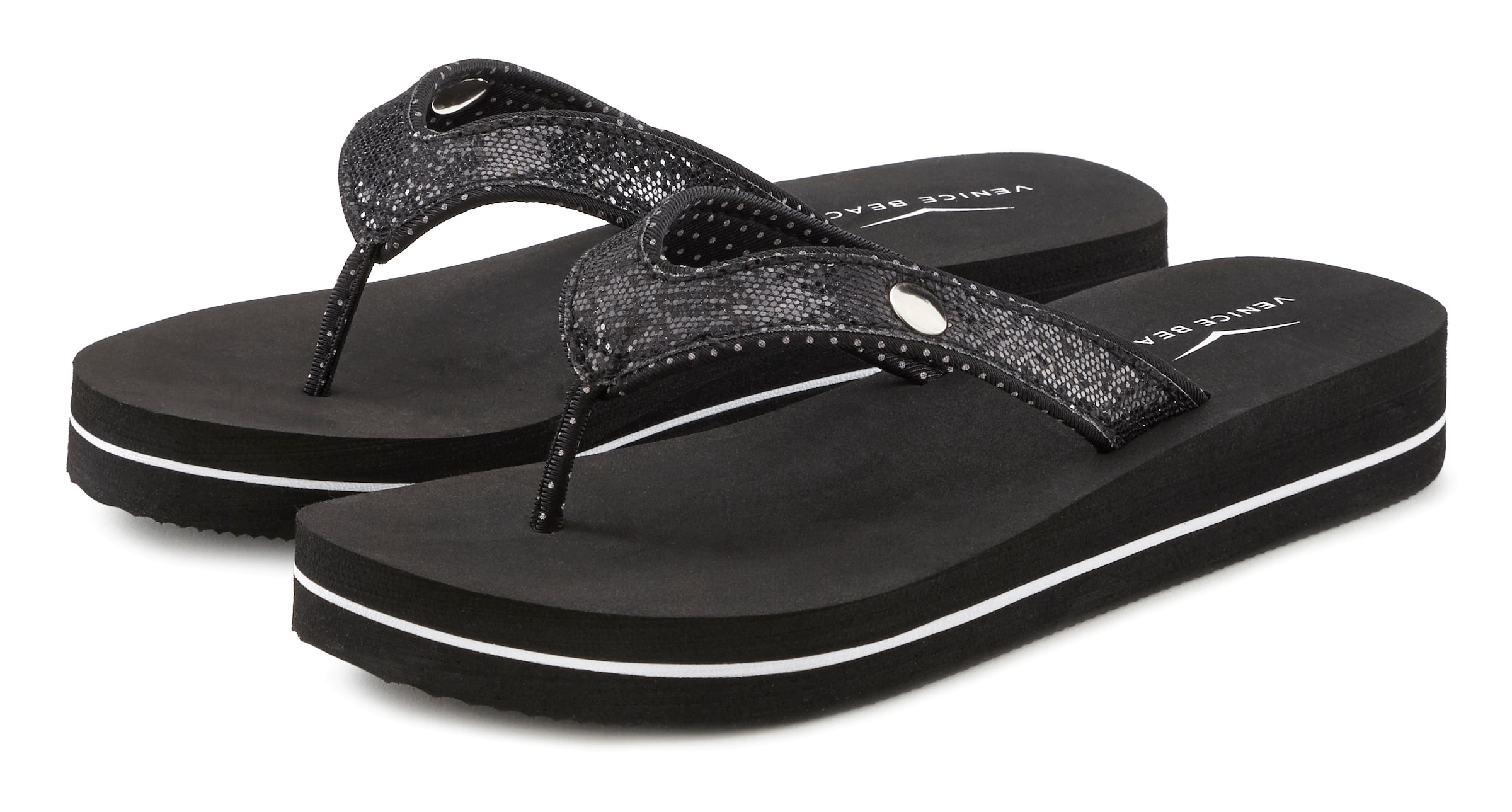 VENICE BEACH T-bar sandals in Black
