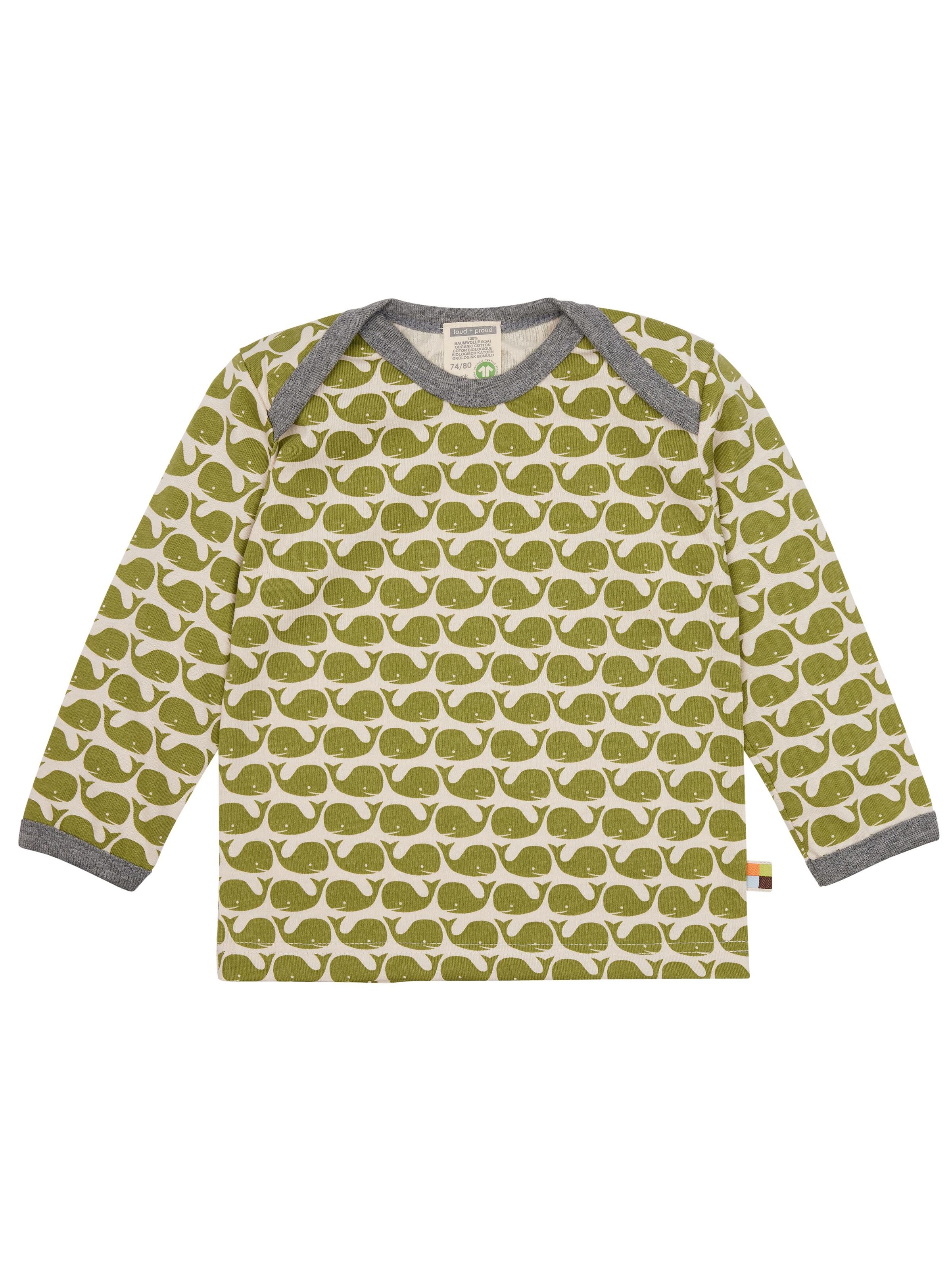 loud + proud Shirt 'Wale'‌‌‌‌ in Grün: Vorderseite