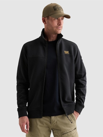 PME Legend Between-season jacket 'Sweatshirt with jacquard pattern and flight pocket' in Blue: front
