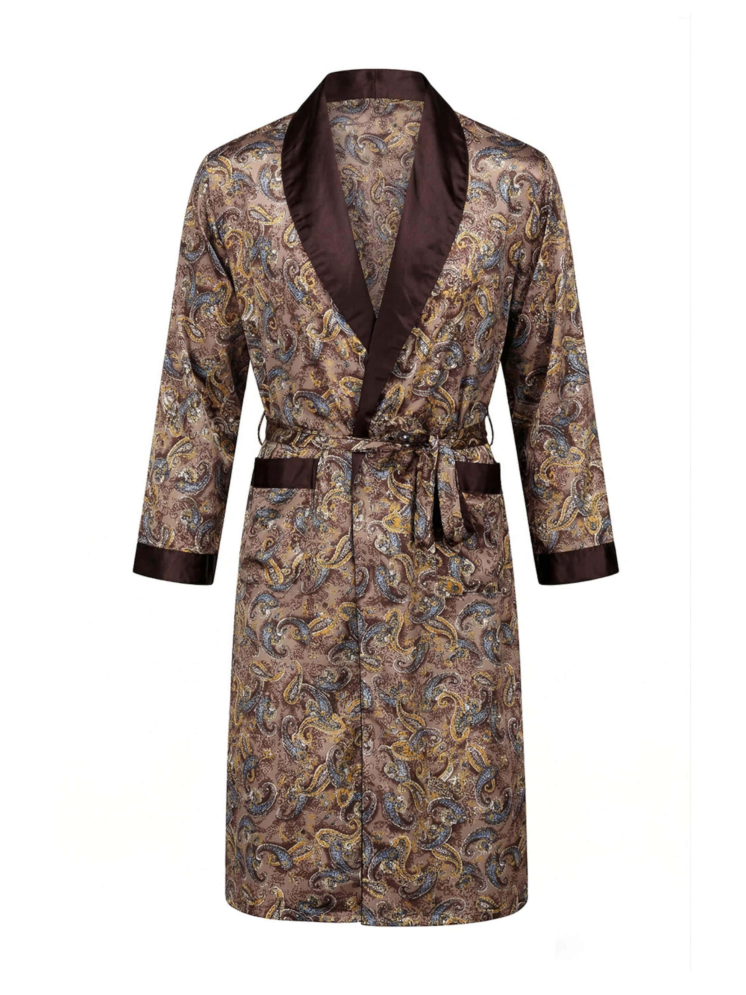 Vivi Idee Long Bathrobe 'Morgenmantel' in Brown: front