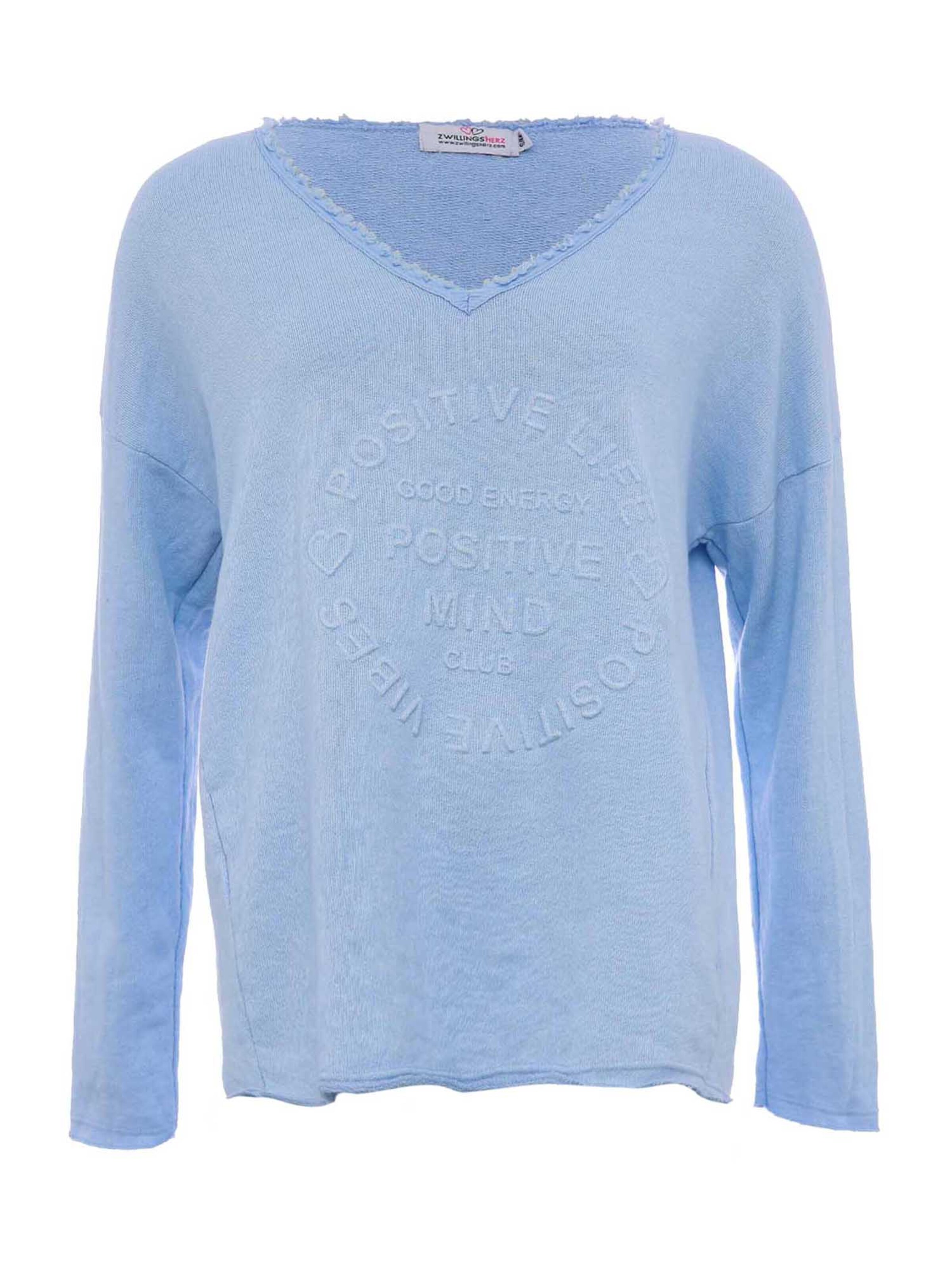 Felpa 'Positive Mind' di Zwillingsherz in blu: frontale