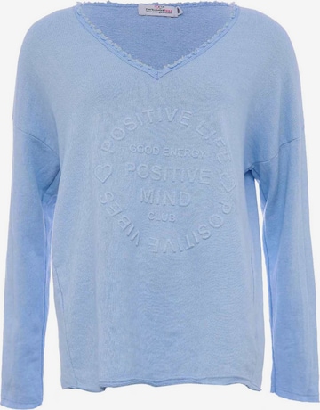 Sweat-shirt 'Positive Mind' Zwillingsherz en bleu : devant