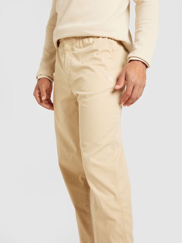 Calvin Klein Jeans Regular Trousers in Beige
