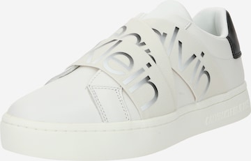 Calvin Klein Jeans - Zapatillas sin cordones en blanco: frente