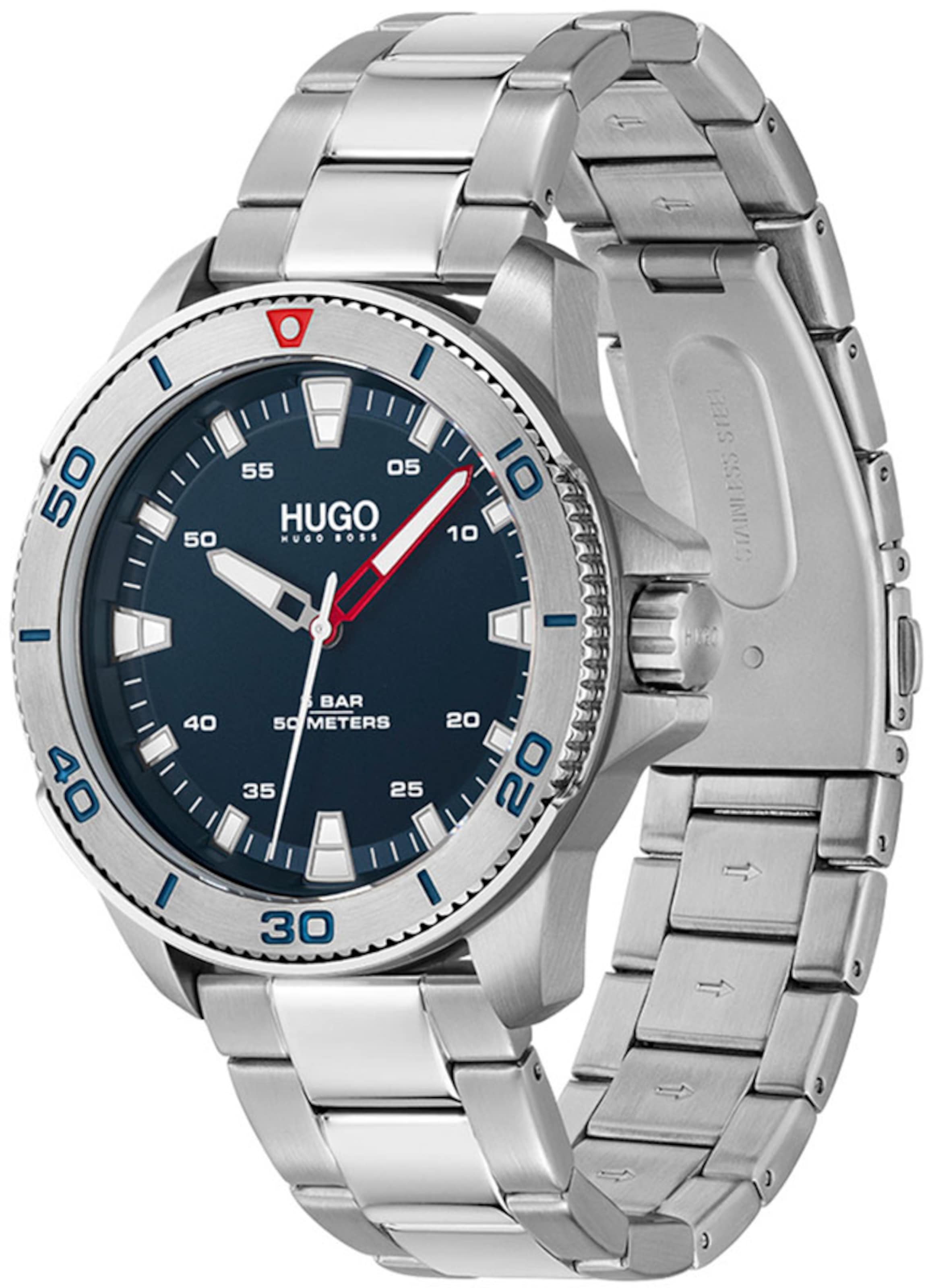 HUGO Αναλογικό ρολόι σε ασημί