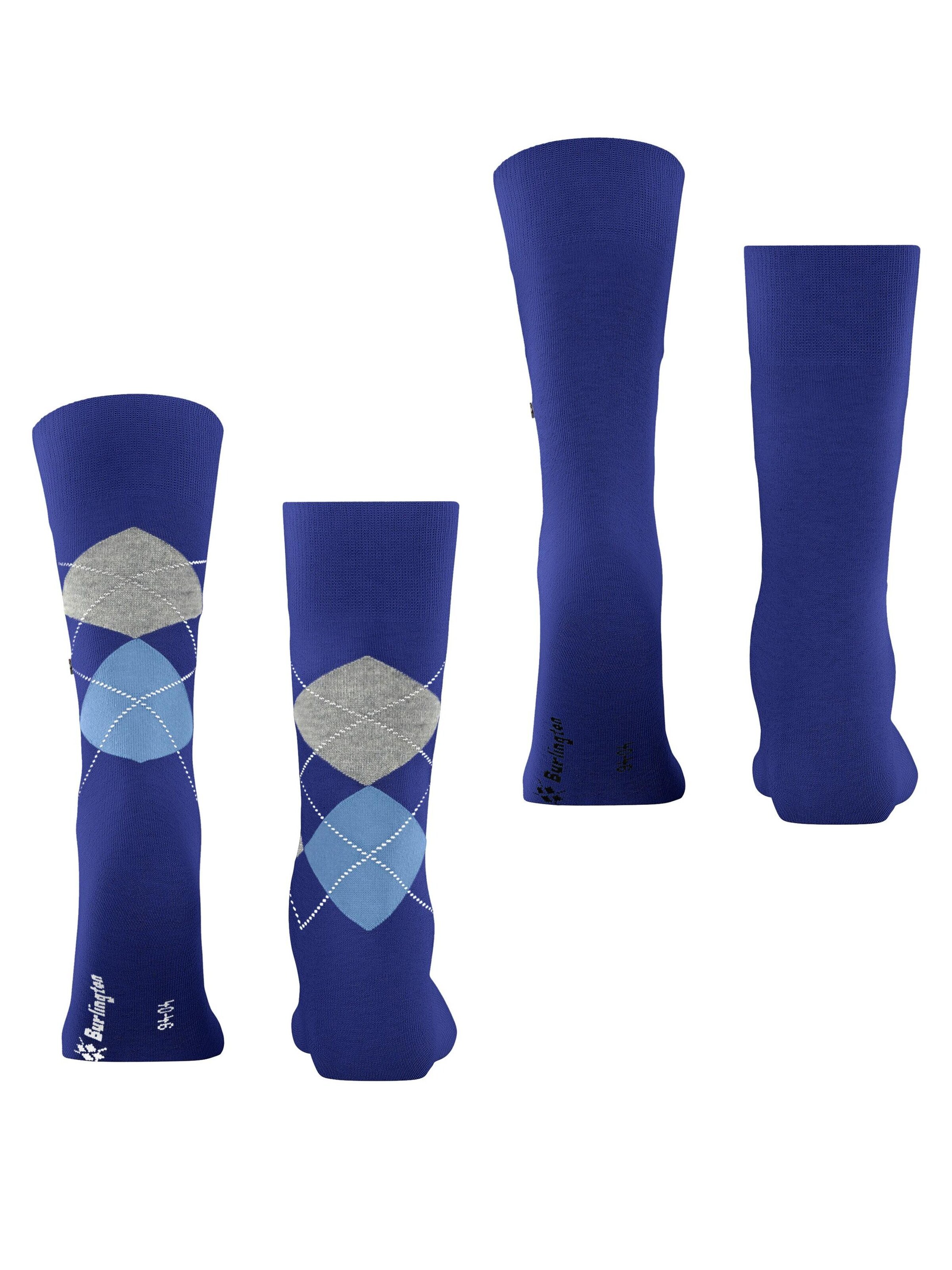 BURLINGTON Socks 'Everyday Argyle Mix 2-Pack' in Blue