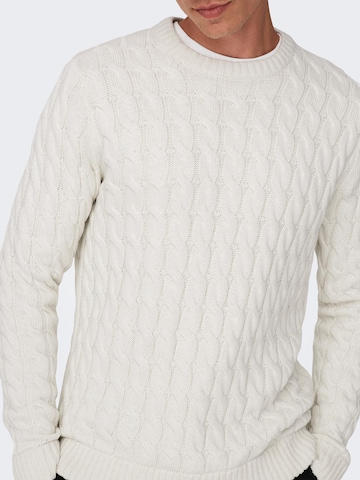 Only & Sons Pullover 'ONSKicker' in Weiß