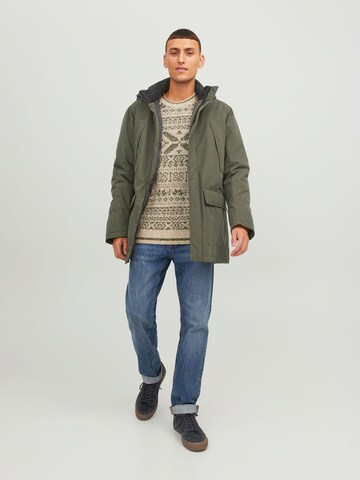 JACK & JONES Winter Parka in Green