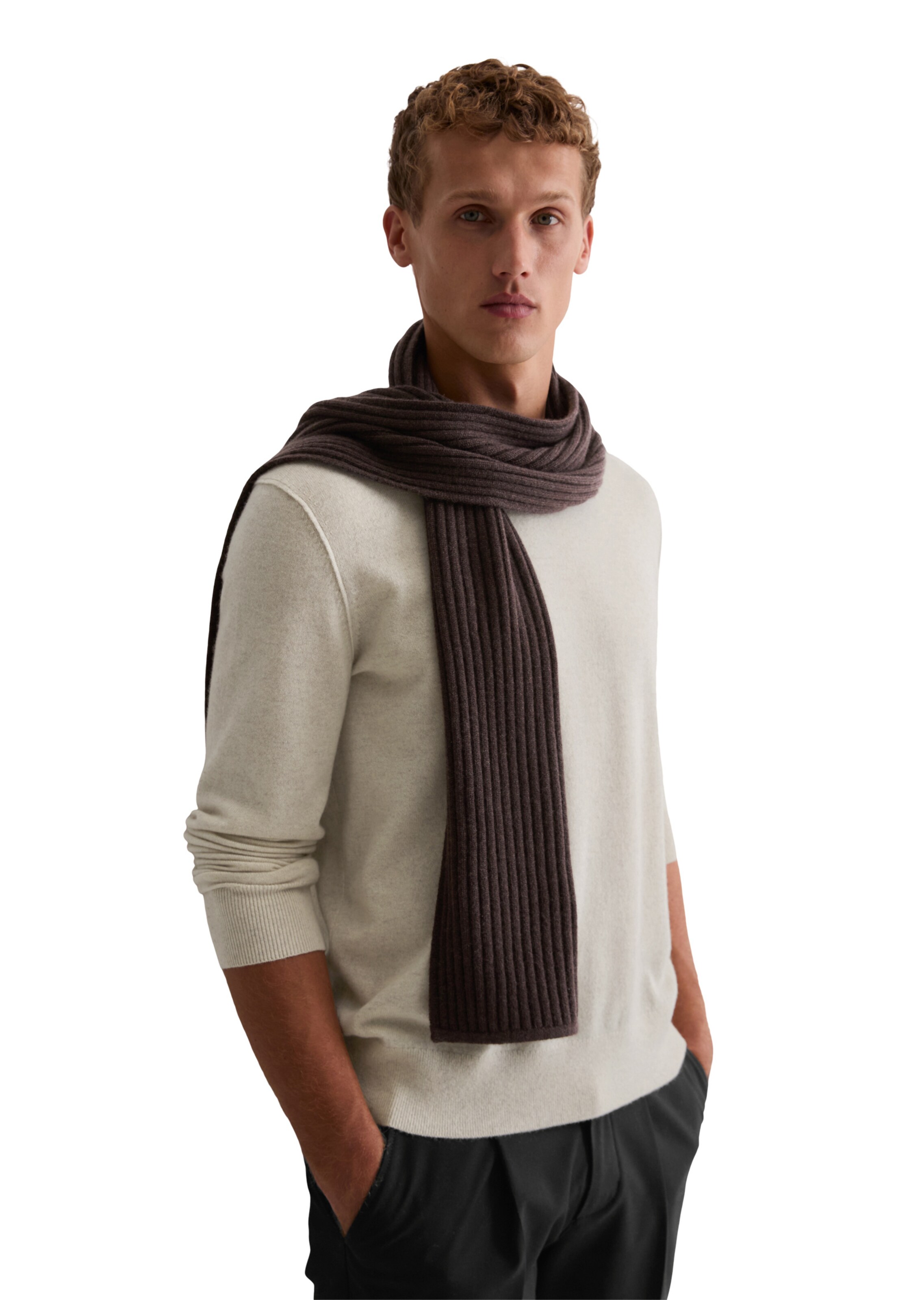 Marc O'Polo Sjaal in Bruin: voorkant