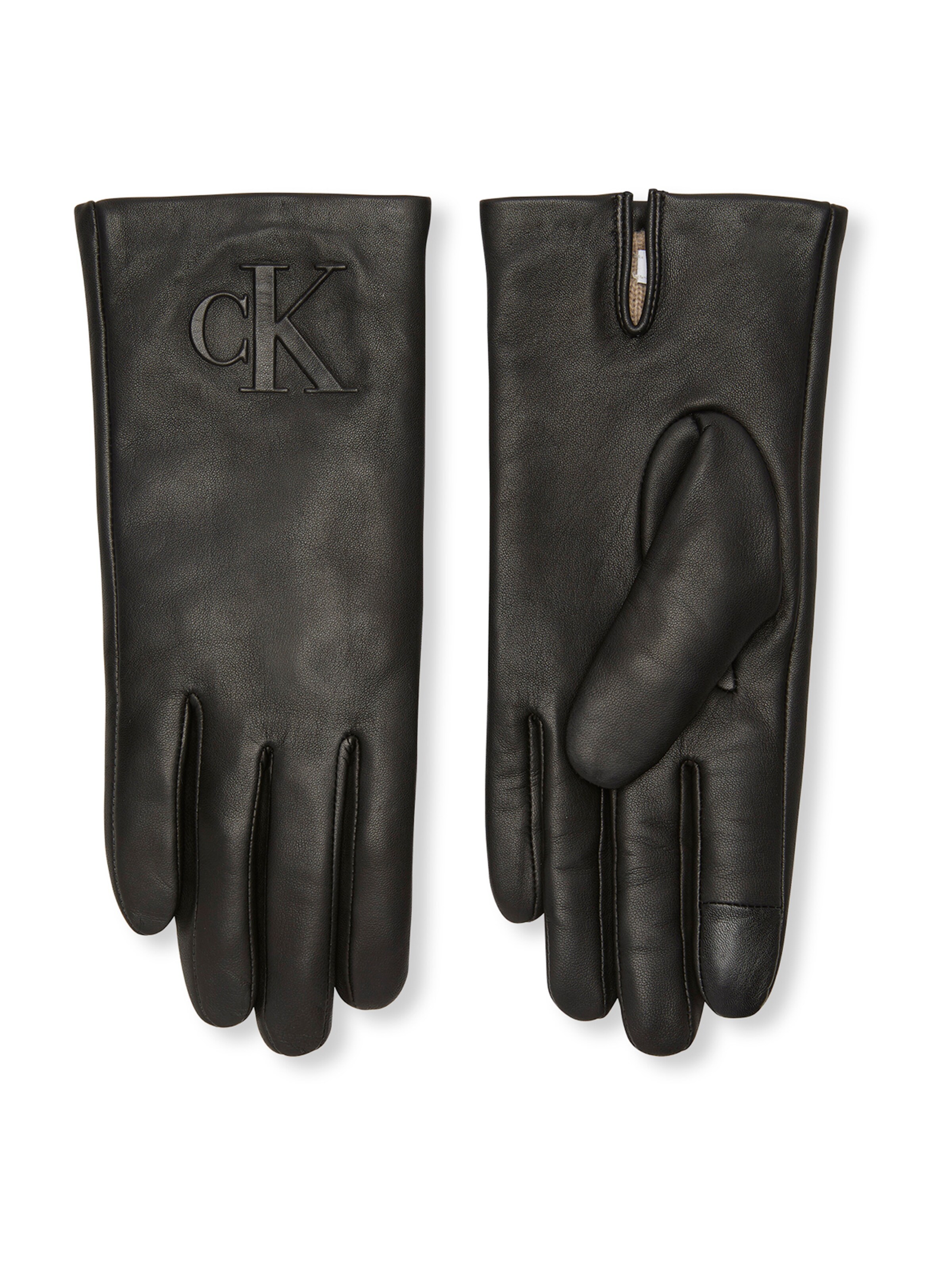 Calvin Klein Full Finger Gloves in Black: front