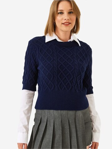 Bianco Lucci Sweater 'Pullover' in Blue