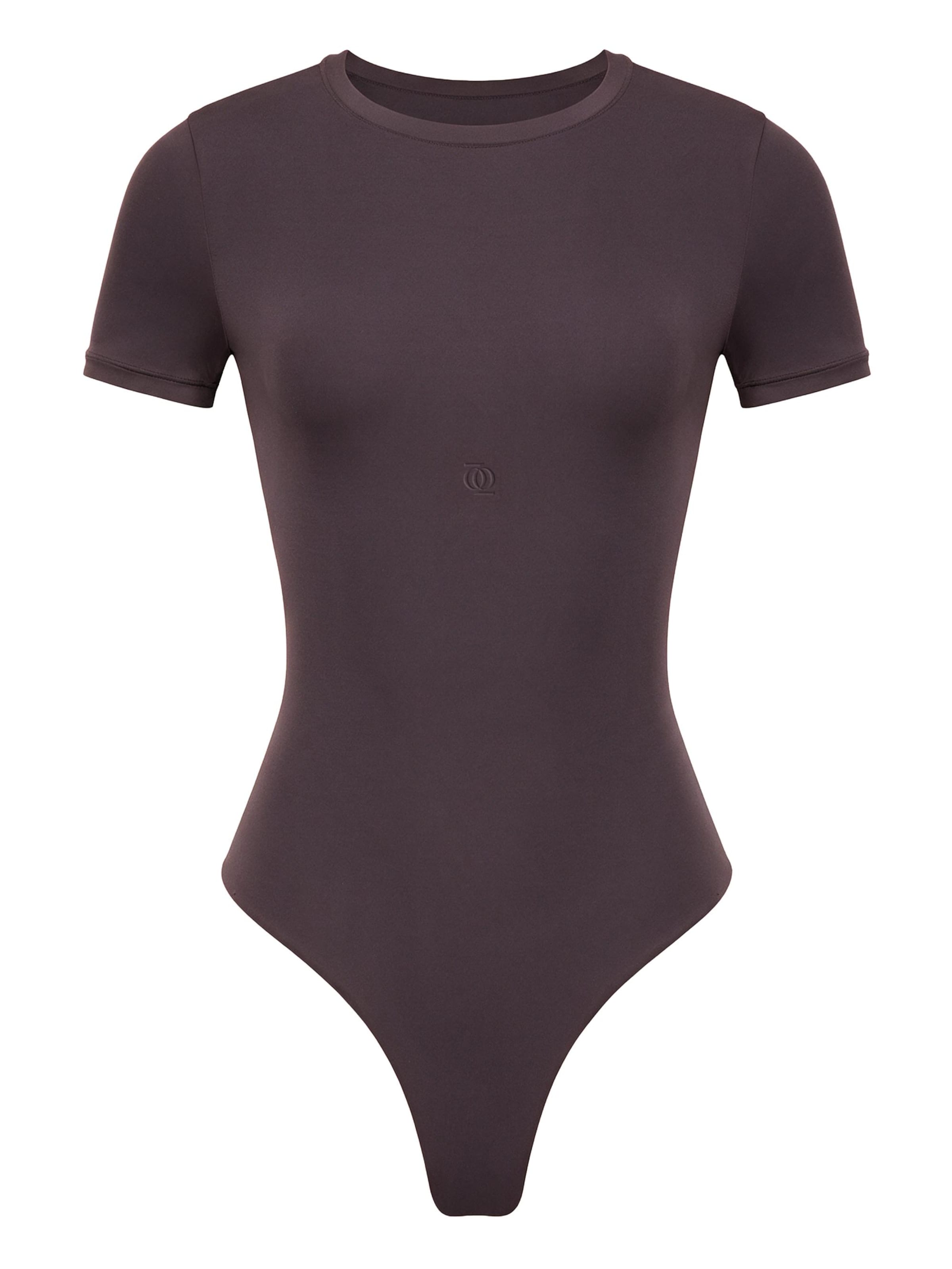 Body 'Second Skin T-Shirt Bodysuit' GOD SAVE QUEENS en marron : devant