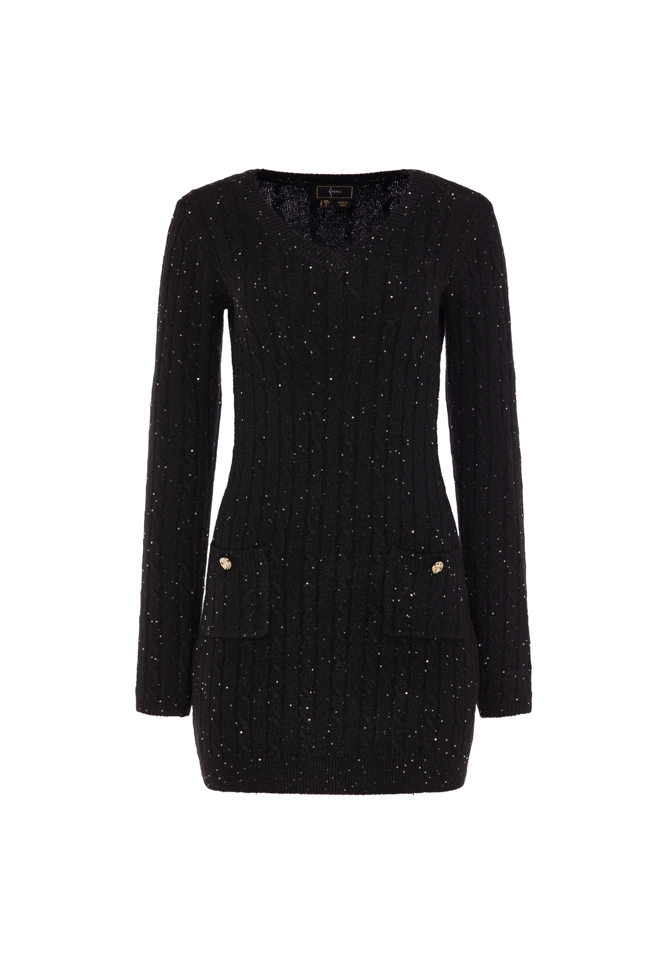 faina Dress in Black: front