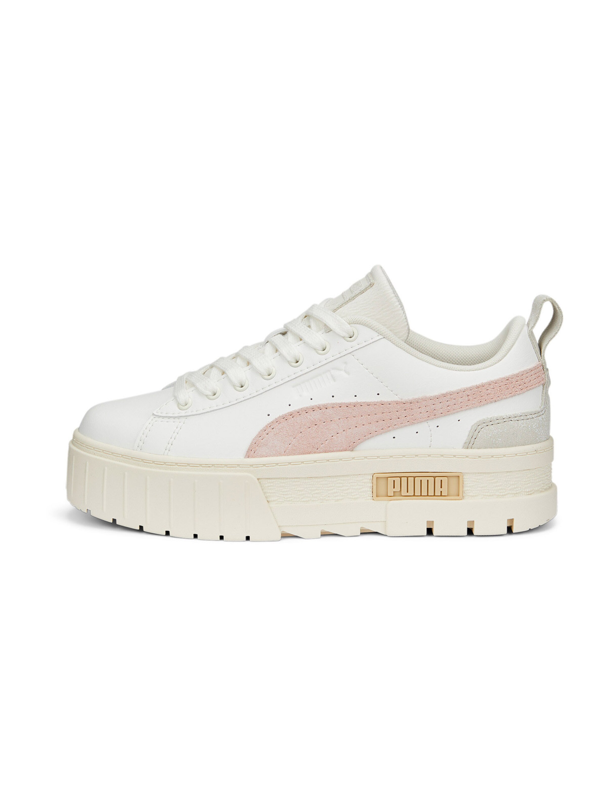 Baskets basses 'Mayze Thrifted' PUMA en blanc : devant