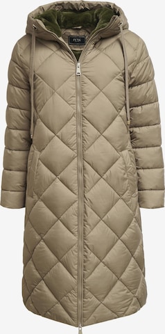 Funk since 1776 Winter Coat 'Steppmantel mit Kapuze' in Green: front