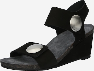 Ca'Shott Páskové sandály 'ALBERTA' – černá: přední strana