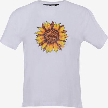 FRESHLIONS Shirt 'Sonnenblume' in Wit: voorkant