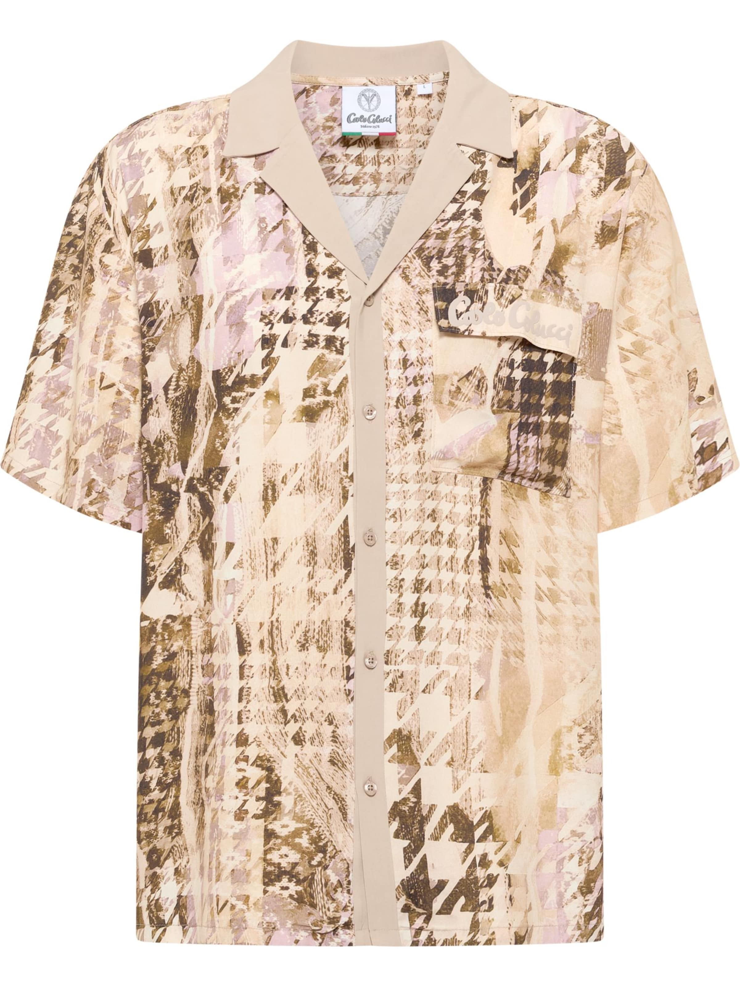 Carlo Colucci Hemd 'Feig' in Beige: Vorderseite