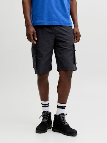 JACK & JONES - regular Pantalón cargo en negro: frente