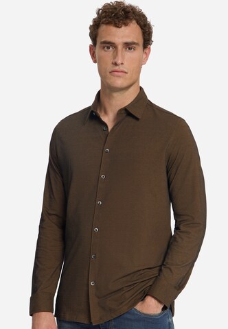 No Excess Regular fit Button Up Shirt in Brown