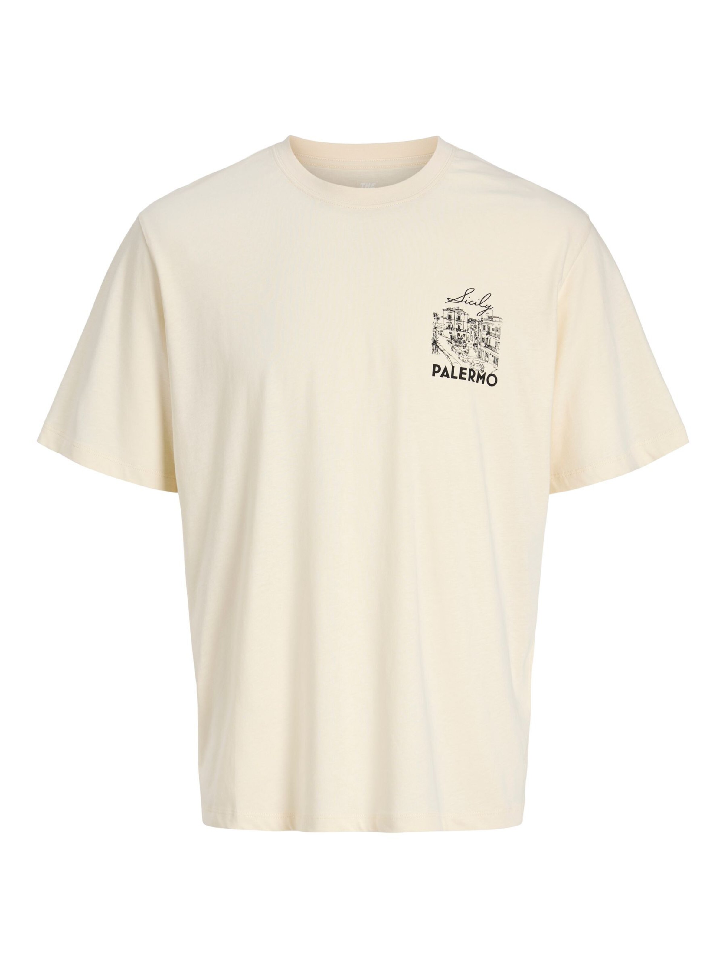 JACK & JONES T-Shirt 'JORVacation' en L en noir / blanc cassé, Vue avec produit