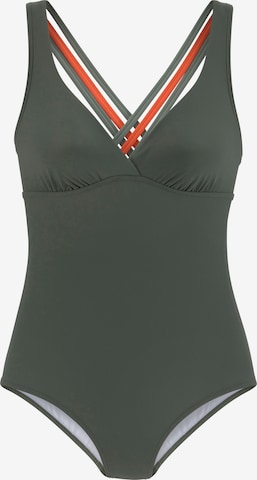 LASCANA Triangle Swimsuit 'Yuna LAS' in Green: front